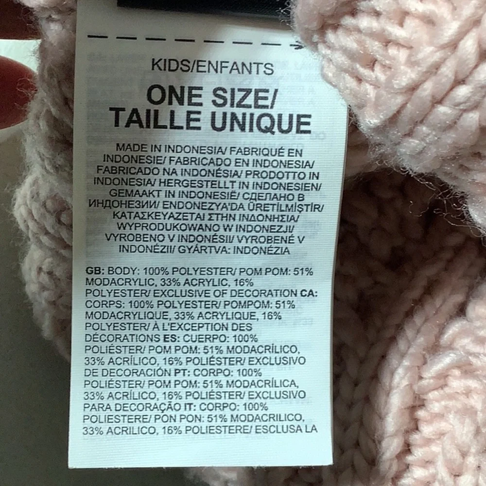 North Face baby pink kids beanie